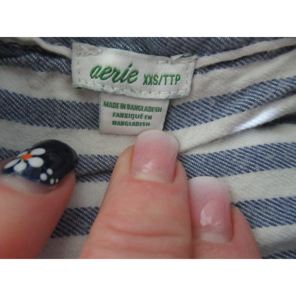 Aerie Size XXS/XS Blue‎ & Green Plaid Long Soft Cotton Pajama Lounge Set - Picture 10 of 10